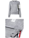 Engineered 4 Bar Stripe Loopback Jersey Knit Crewneck Sweatshirt Light Grey - THOM BROWNE - BALAAN 5