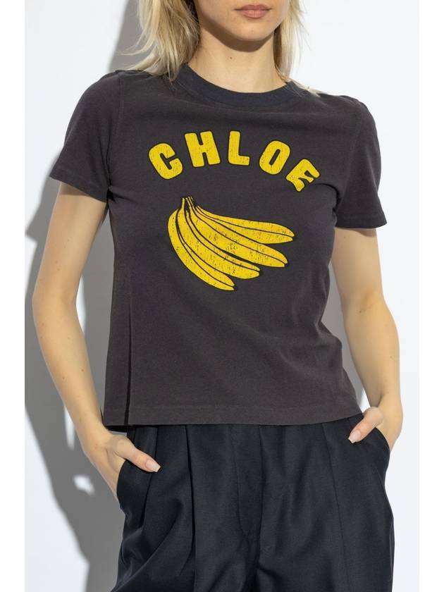 Chloé T-shirt With Print, Women's, Grey - CHLOE - BALAAN 3