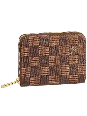 Damier Zippy Coin Coin Purse Brown - LOUIS VUITTON - BALAAN 1