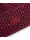 Sporty ORB Logo Beanie Burgundy Color - VIVIENNE WESTWOOD - BALAAN 6