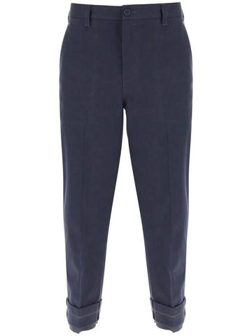 Thick Cotton Canvas Gardener's Slacks Navy - DIOR - BALAAN 1