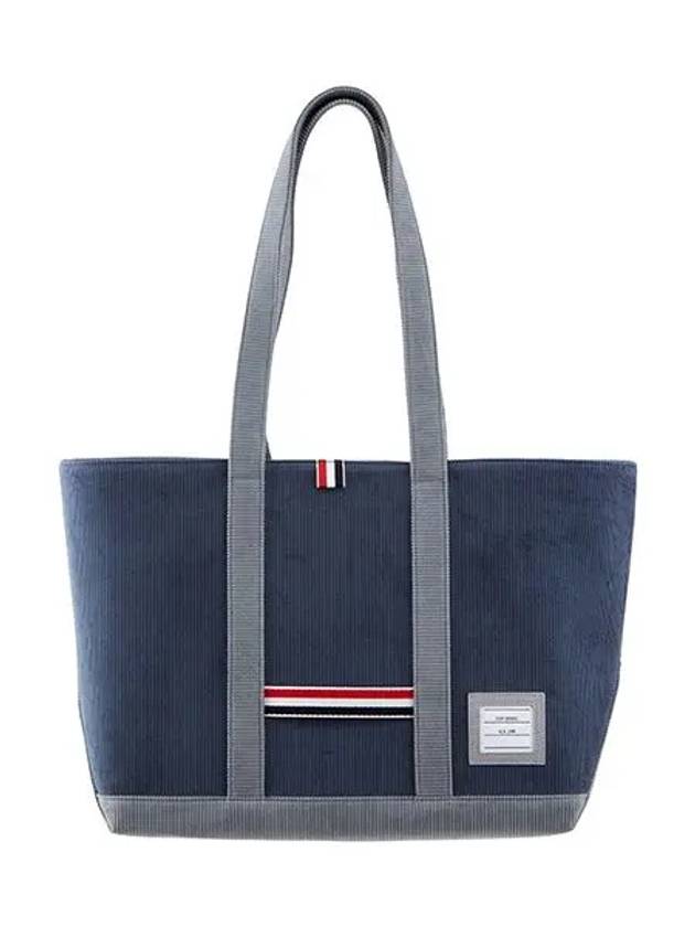 Corduroy Medium Tool Tote Bag Navy - THOM BROWNE - BALAAN 3