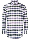 Oxford Tartan Check Cotton Long Sleeve Shirt - THOM BROWNE - BALAAN 1