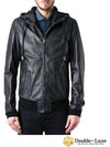 Leather Zip Up Hoodie Navy - DOLCE&GABBANA - BALAAN 2