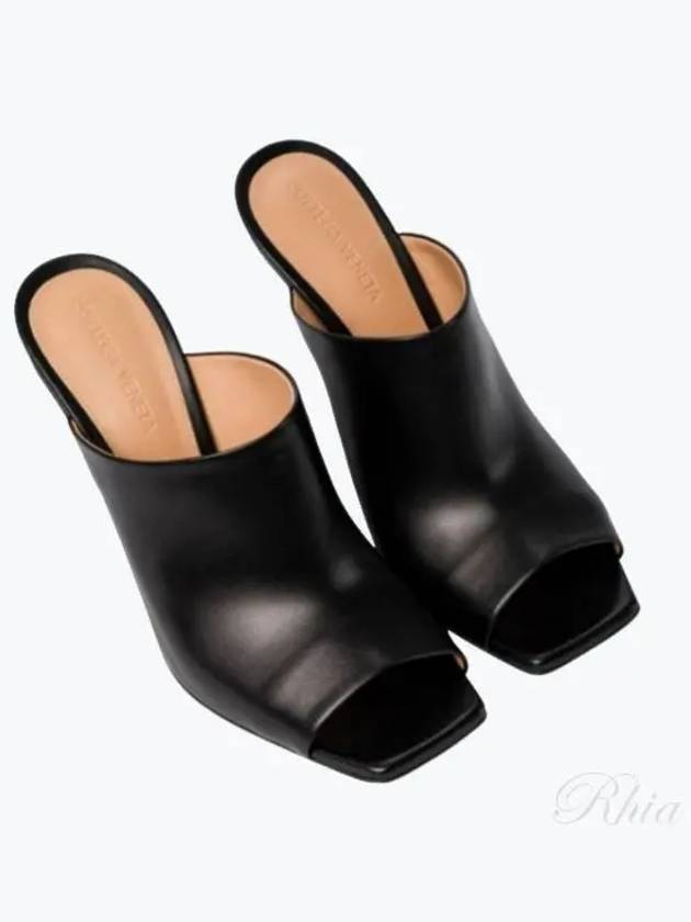 Knot Leather Heels Mules Black - BOTTEGA VENETA - BALAAN 2