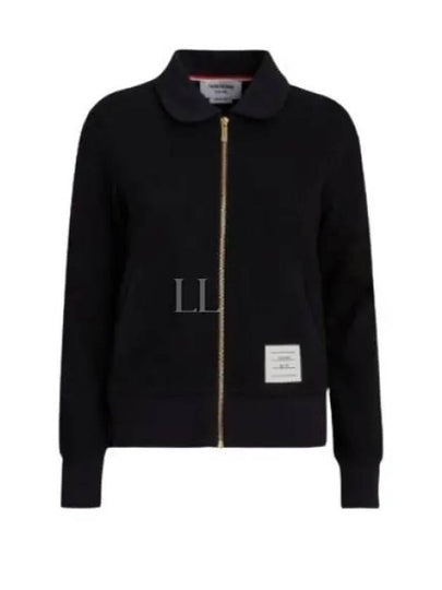 Women's Seersucker Loopback 4-Bar Zip-Up Jacket Navy - THOM BROWNE - BALAAN 2