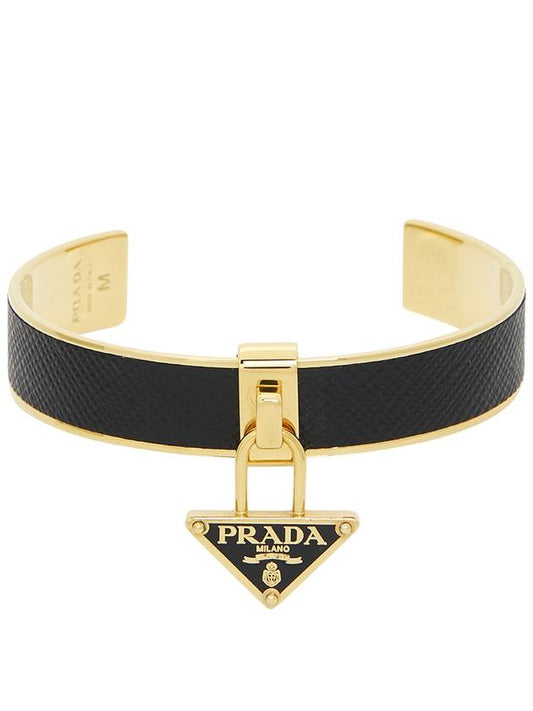 triangle logo bracelet black - PRADA - BALAAN.
