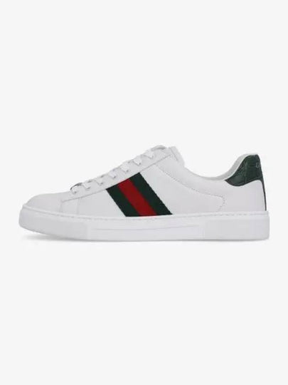 Ace Web Leather Low Top Sneakers White - GUCCI - BALAAN 2