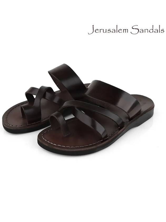 Women's The Good Shepherd Leather Slippers Brown - JERUSALEM - BALAAN 3