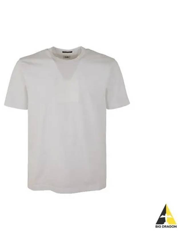 CP Company Metropolis Jersey Logo Short Sleeve White 14CMTS197A 006370W - CP COMPANY - BALAAN 1