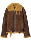 Aviator Shearling Jacket Moss - BURBERRY - BALAAN 1