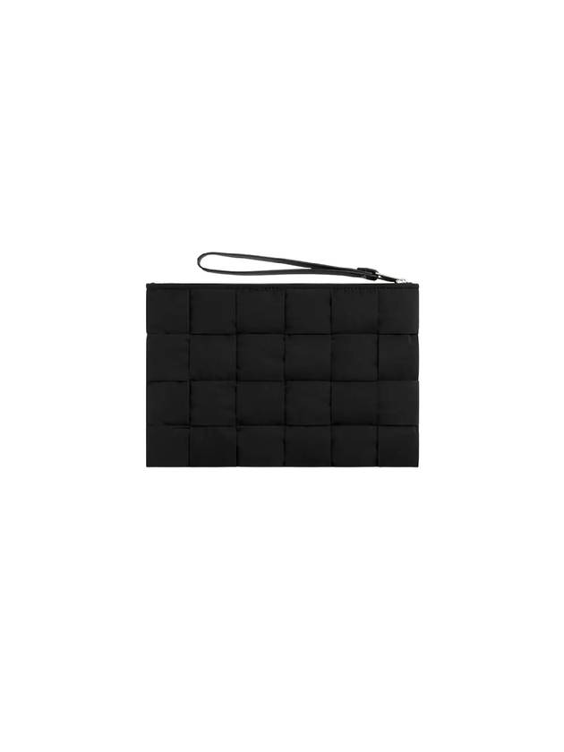 Cassette Small Flat Clutch Bag Black - BOTTEGA VENETA - BALAAN 3