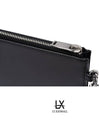 Tiny Monogram Silver Clutch Bag Black - SAINT LAURENT - BALAAN 6