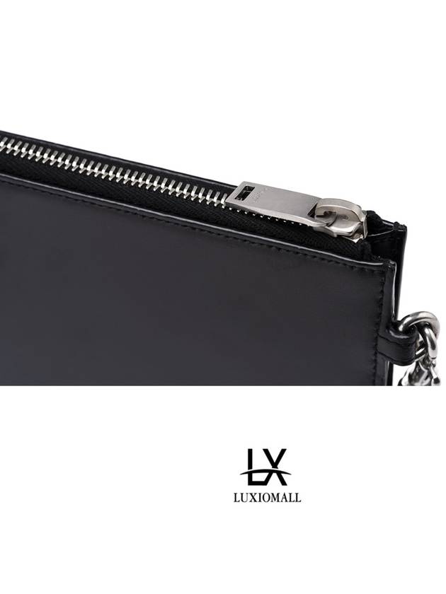 Tiny Monogram Silver Clutch Bag Black - SAINT LAURENT - BALAAN 6