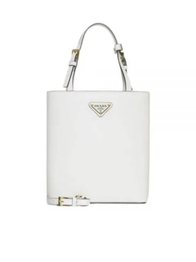 Triangle Logo Tote Bag White - PRADA - BALAAN 2