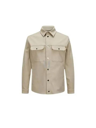 Men's Cotton Long Sleeve Shirt Light Beige - MONCLER - BALAAN 2