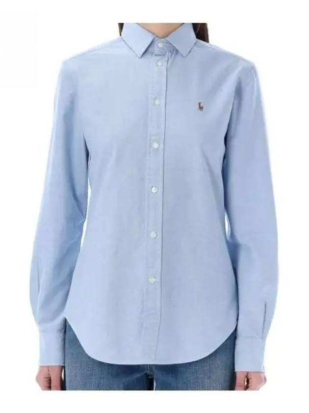 Pony Classic Fit Long Sleeve Shirt Blue - POLO RALPH LAUREN - BALAAN 2