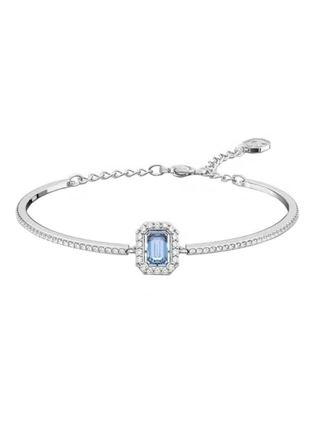 Una Octagon Cut Bangle Bracelet Blue Silver - SWAROVSKI - BALAAN 1