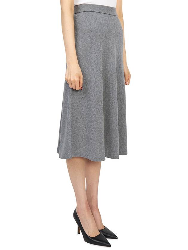 Pointelle Rip Below The Knee A-Line Skirt Grey - THOM BROWNE - BALAAN 6