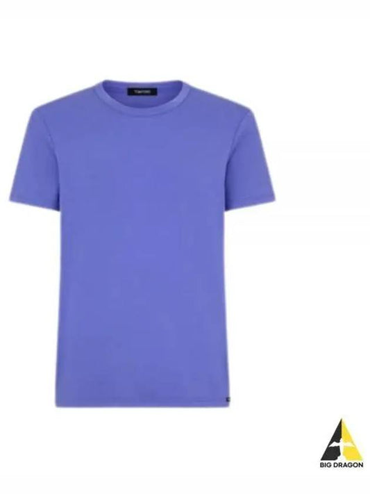 Cotton Crew Neck Short Sleeve T-Shirt T-Shirt blue - TOM FORD - BALAAN 2