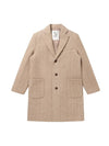 Cashmere Blended Herringbone 3 Button Single Coat Light Brown - SOLEW - BALAAN 1