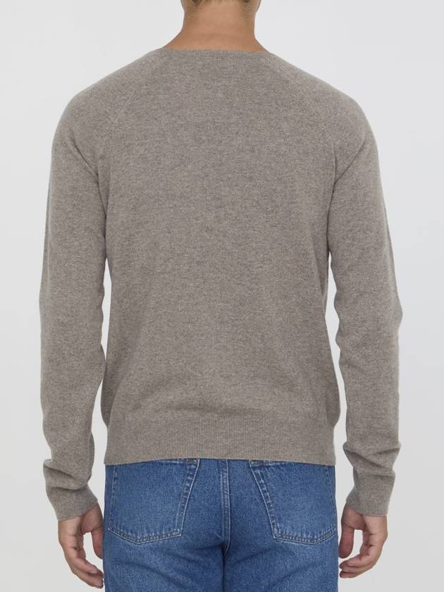 Cassandre crew neck long sleeve knit top beige - SAINT LAURENT - BALAAN 5