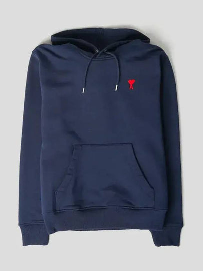 Small Heart Logo Cotton Hoodie Blue - AMI - BALAAN 2