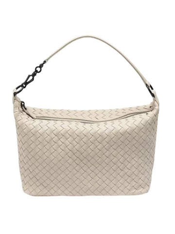 Intrecciato Leather Shoulder Bag Cream - BOTTEGA VENETA - BALAAN 1