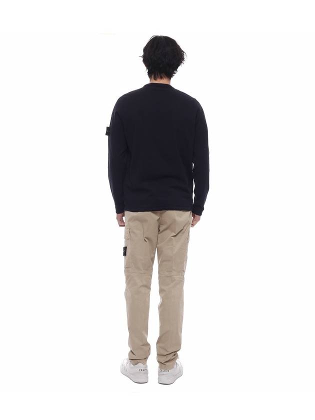 Raw Hand Cotton Crewneck Knit Top Navy - STONE ISLAND - BALAAN 6