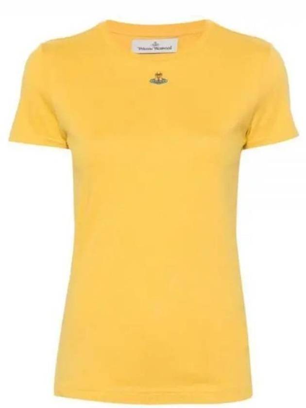 Embroided ORB Peru Short Sleeve T-Shirt Yellow - VIVIENNE WESTWOOD - BALAAN 2