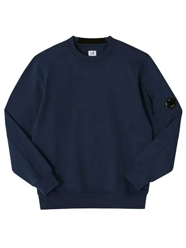 Diagonal Raised Fleece Crewneck Lens Sweatshirt Blue - CP COMPANY - BALAAN 3