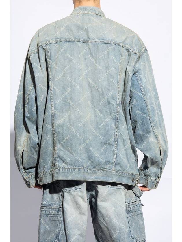 Logo Print Denim Jacket Blue - BALENCIAGA - BALAAN 5