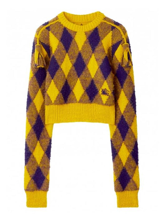 Argyle Wool Knit Top Yellow - BURBERRY - BALAAN 1