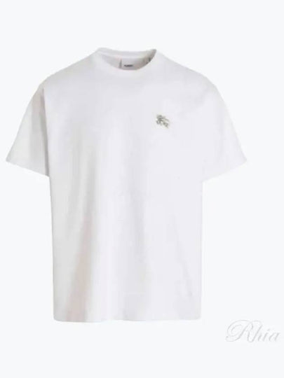 Men's Crystal EKD Cotton Jersey Short Sleeve T-Shirt White - BURBERRY - BALAAN 2