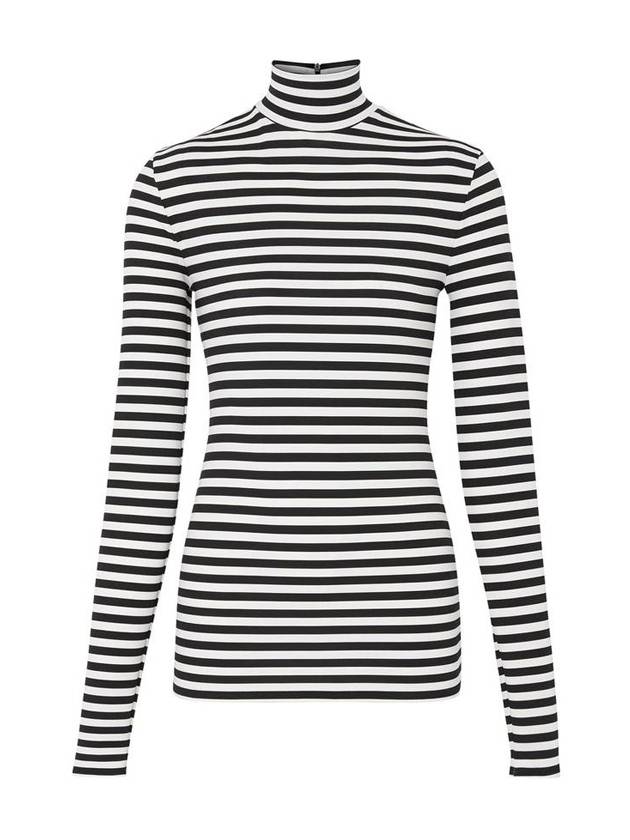 Striped Stretch Jersey Neck Polar Black White - BURBERRY - BALAAN 1