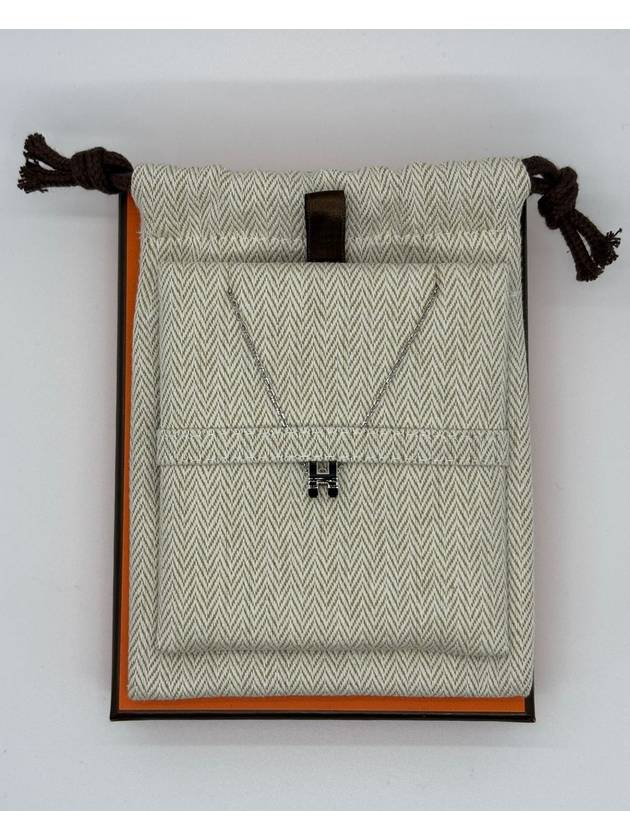 Mini Pop H Pendant Necklace Palladium Noir Silver - HERMES - BALAAN 2