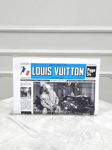 Lux You Newspaper logo strap clutch - LOUIS VUITTON - BALAAN 1