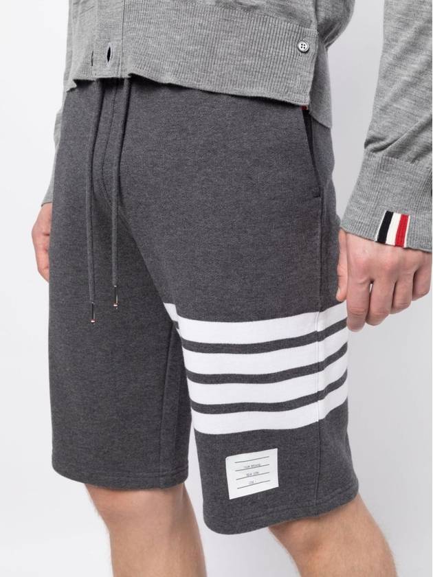 Cotton Loopback Knit Engineered 4-Bar Sweatshorts Dark Grey - THOM BROWNE - BALAAN 5