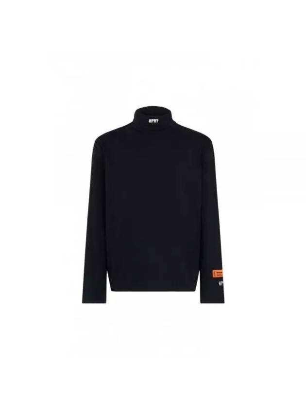 HPNY Logo Embroidered Turtleneck Black - HERON PRESTON - BALAAN 1