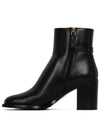 V Logo Signature Calfskin Middle Boots Black - VALENTINO - BALAAN 3