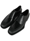 Brushed Leather Derby Black - PRADA - BALAAN.