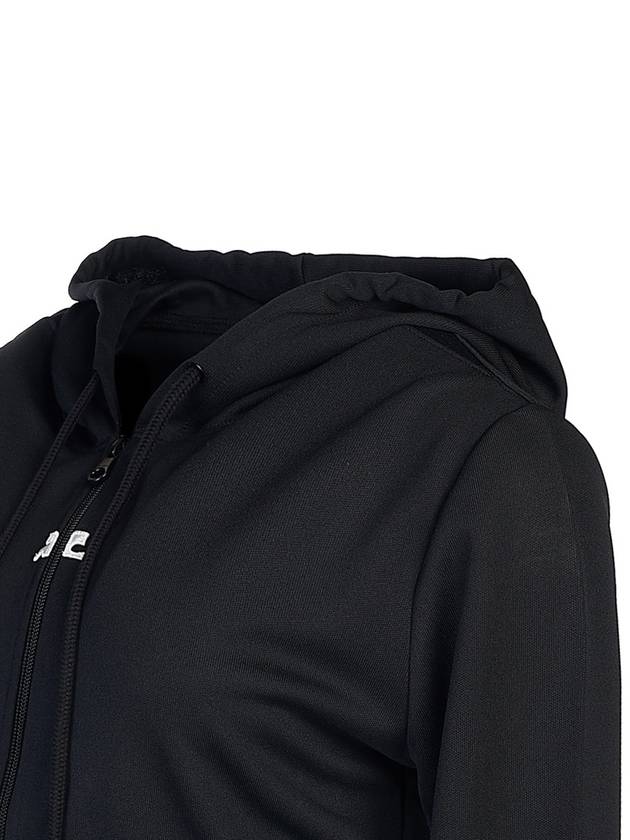 Crop Interlock Zip Up Hoodie Black - COURREGES - BALAAN 6