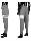 4 Bar Stripe Sweat Track Pants Grey - THOM BROWNE - BALAAN 3