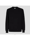 Men's Lens Waffen Daigonal Fleece Sweatshirt Black - CP COMPANY - BALAAN 2