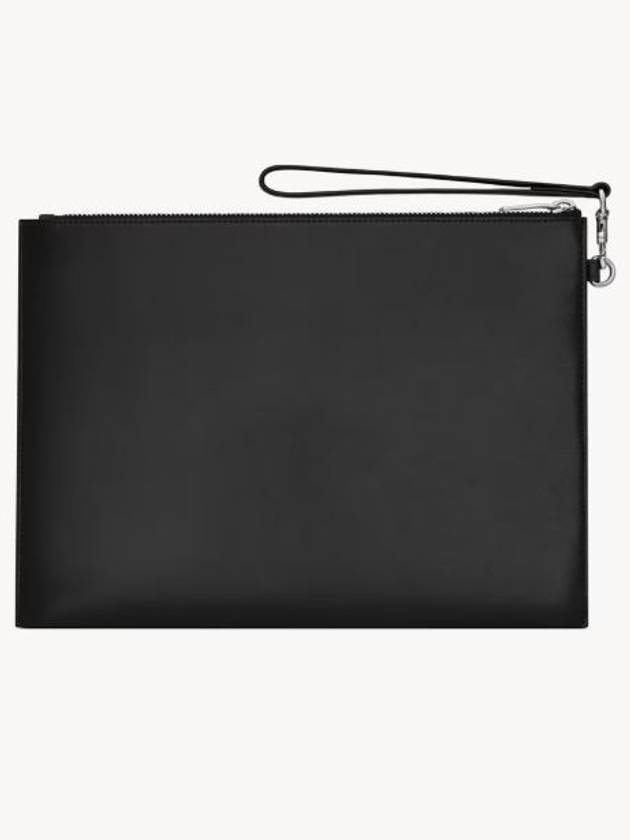 Tiny Monogram Silver Clutch Bag Black - SAINT LAURENT - BALAAN 3