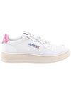 Women's Medalist Leather Low Top Sneakers White Pink Tab - AUTRY - BALAAN 1