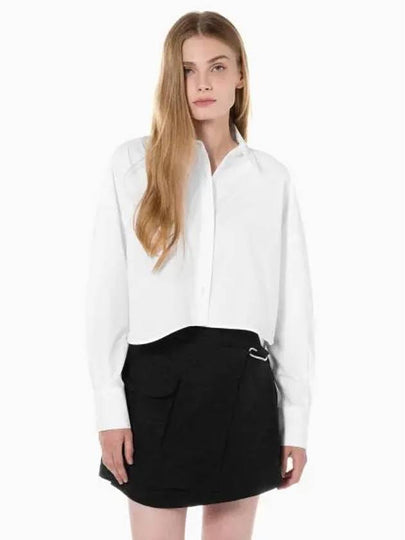 JEANS Women s White Crop Fashion Shirt J222850 YAF - CALVIN KLEIN - BALAAN 2