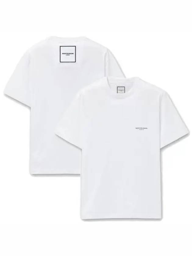 Cotton Square Label Short Sleeve T-Shirt White - WOOYOUNGMI - BALAAN 2