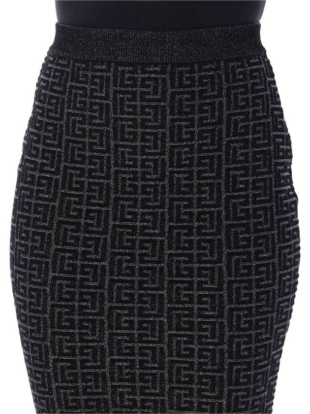 PB Labyrinth Knit Pencil Skirt Black - BALMAIN - BALAAN 4