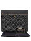 Women s A82545 Caviar Black Gold New Medium Clutch - CHANEL - BALAAN 8